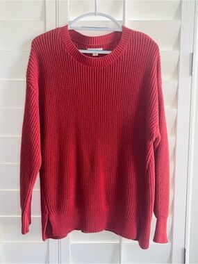 Aeropostale Women’s Ribbed Crewneck Sweater - Coral